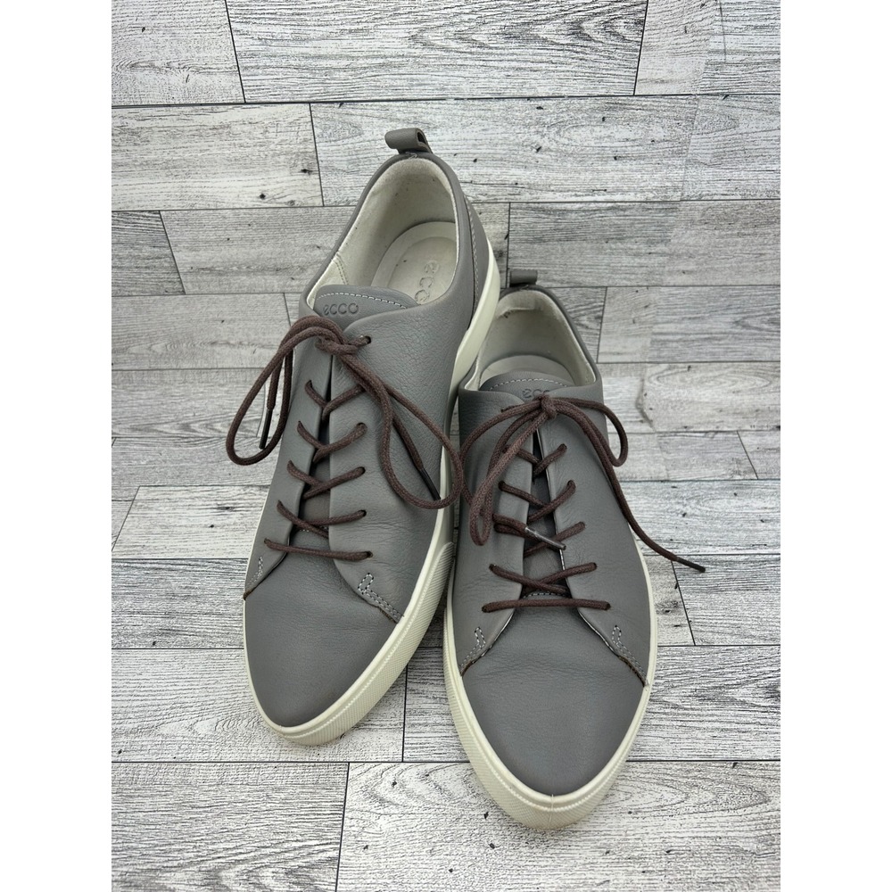 ECCO Soft 7 Women Grey Leather Low Top Lace‎ Up Shoes Sz EU 41 US 10 Portugal